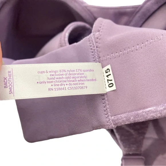 NWT! Cacique Full Coverage Back Smoother Bra Purple Size 36D - Picture 7 of 7